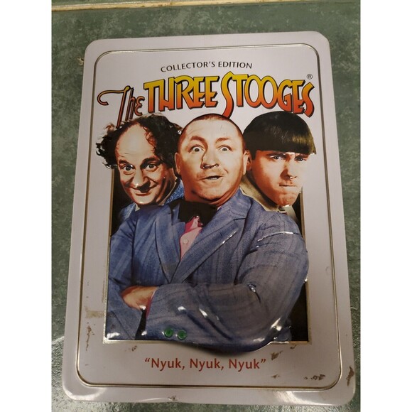The Three Stooges Collectors Edition (DVD, 2009, 4-Disc Set) Tin W Collector Pin - Picture 1 of 8